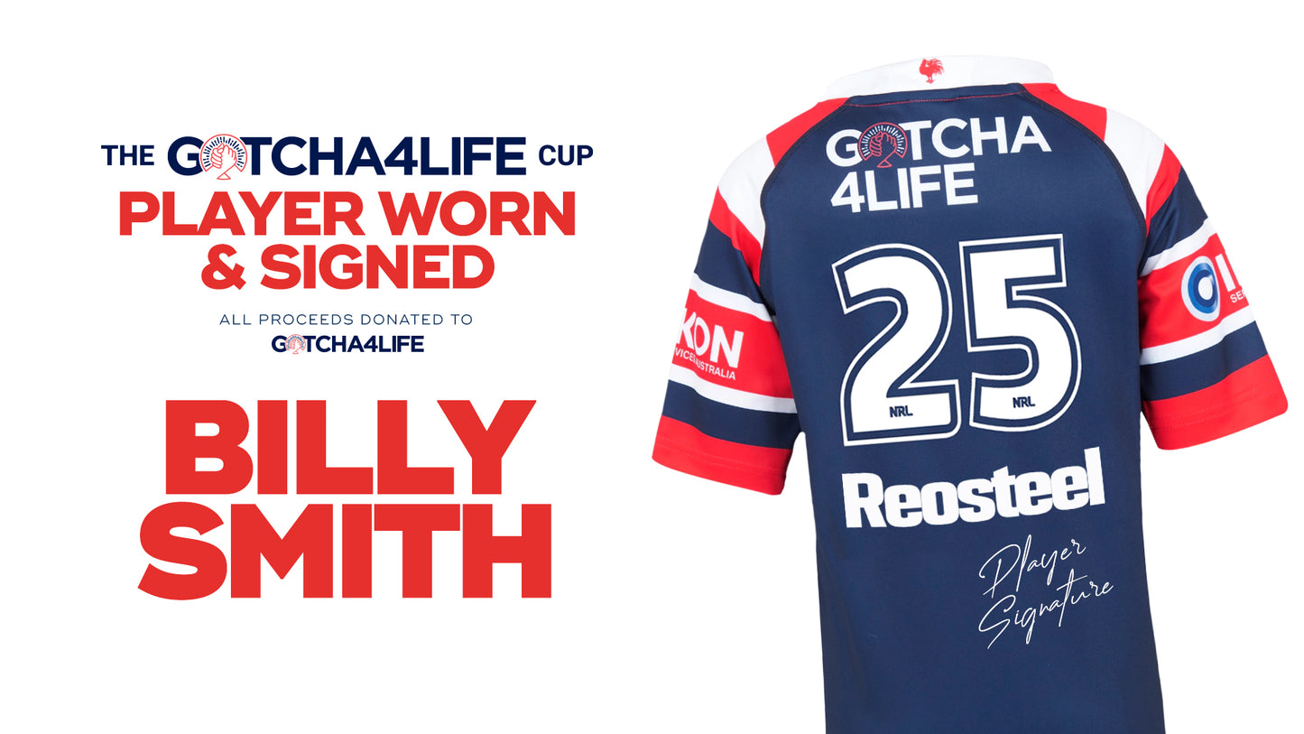 Billy Smith - Player Worn & Signed Gotcha4Life Cup Away Jersey