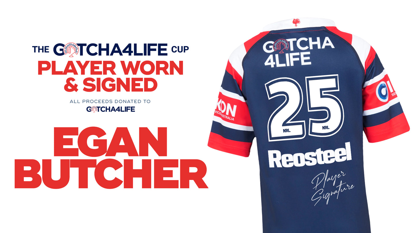 Egan Butcher - Player Worn & Signed Gotcha4Life Cup Away Jersey