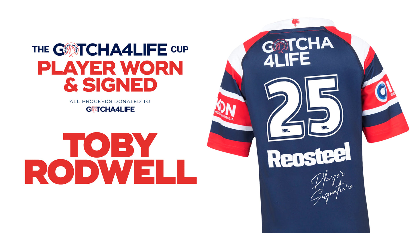 Toby Rodwell - Player Worn & Signed Gotcha4Life Cup Away Jersey