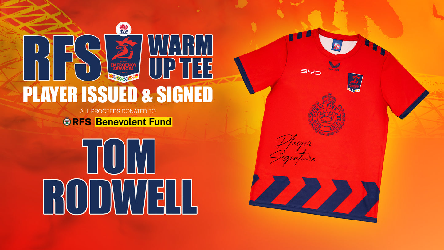 Tom Rodwell - Worn & Signed Rural Fire Service Warm Up Tee