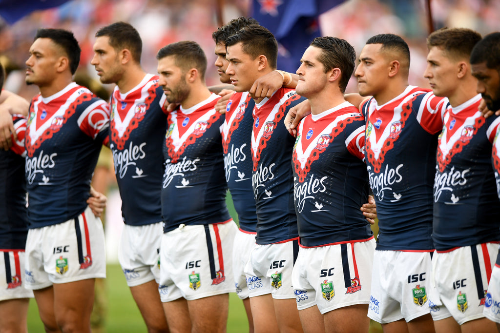 2018 Sydney Roosters Player Issued Anzac Jersey No. 18 & 22