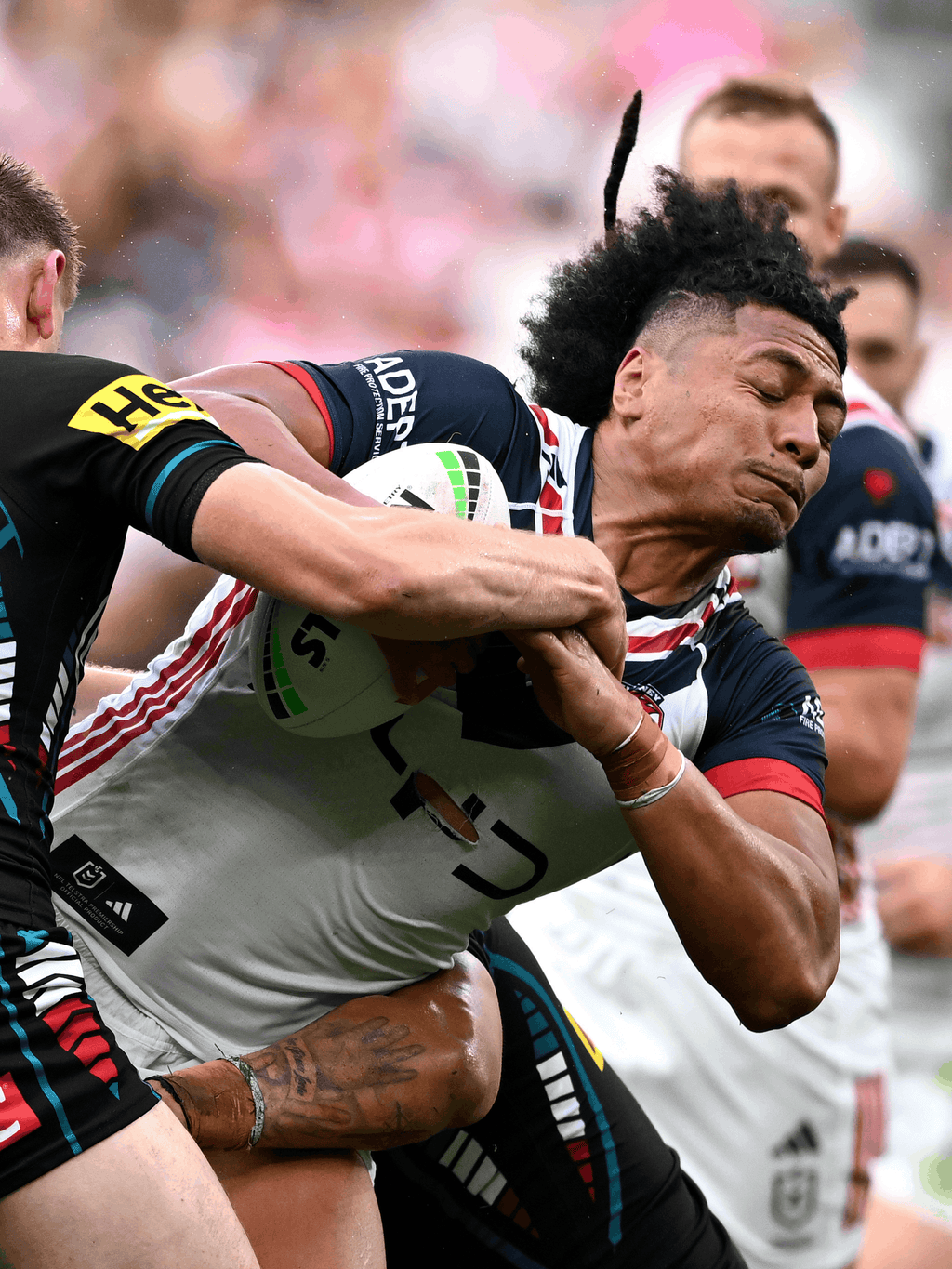 Naufahu Whyte Finals Week 1 Ripped Match Worn Away Jersey