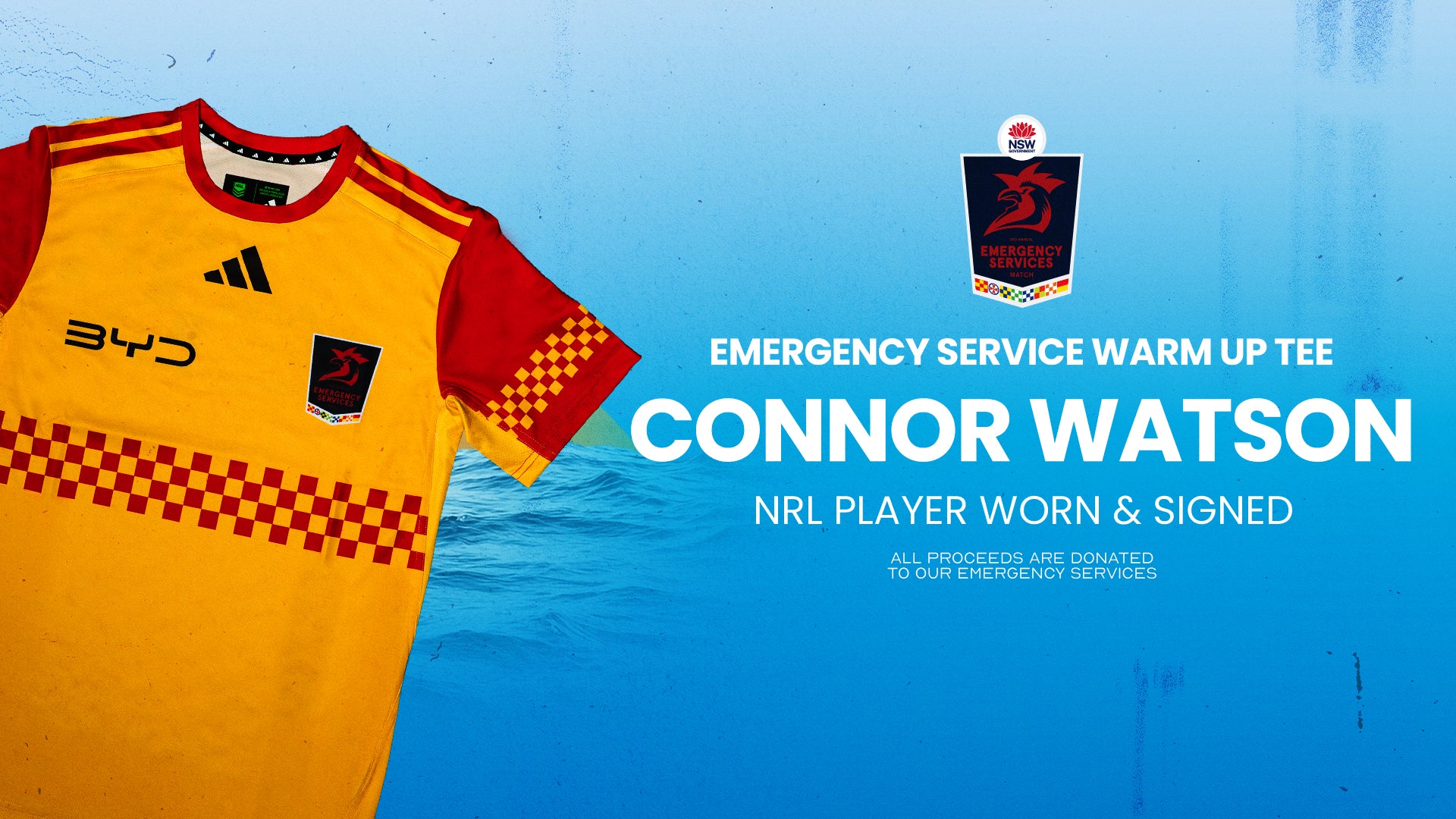 Connor Watson - Worn & Signed Emergency Service Warm Up Tee