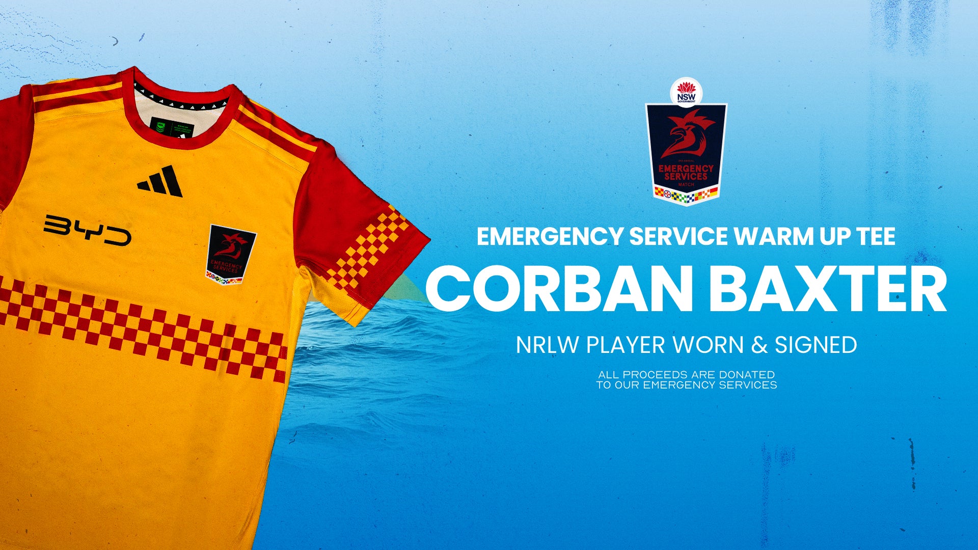 Corban Baxter - Worn & Signed Emergency Service Warm Up Tee