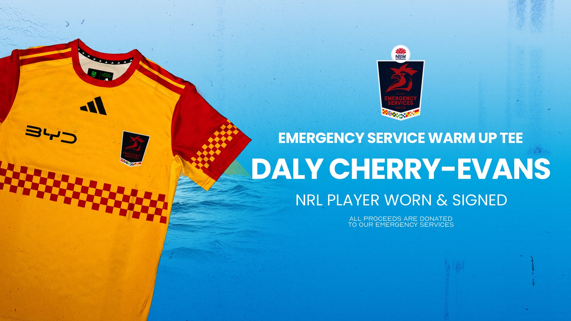 Daly Cherry-Evans - Worn & Signed Emergency Service Warm Up Tee