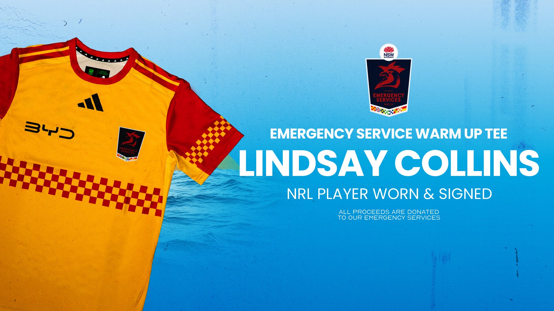 Lindsay Collins - Worn & Signed Emergency Service Warm Up Tee