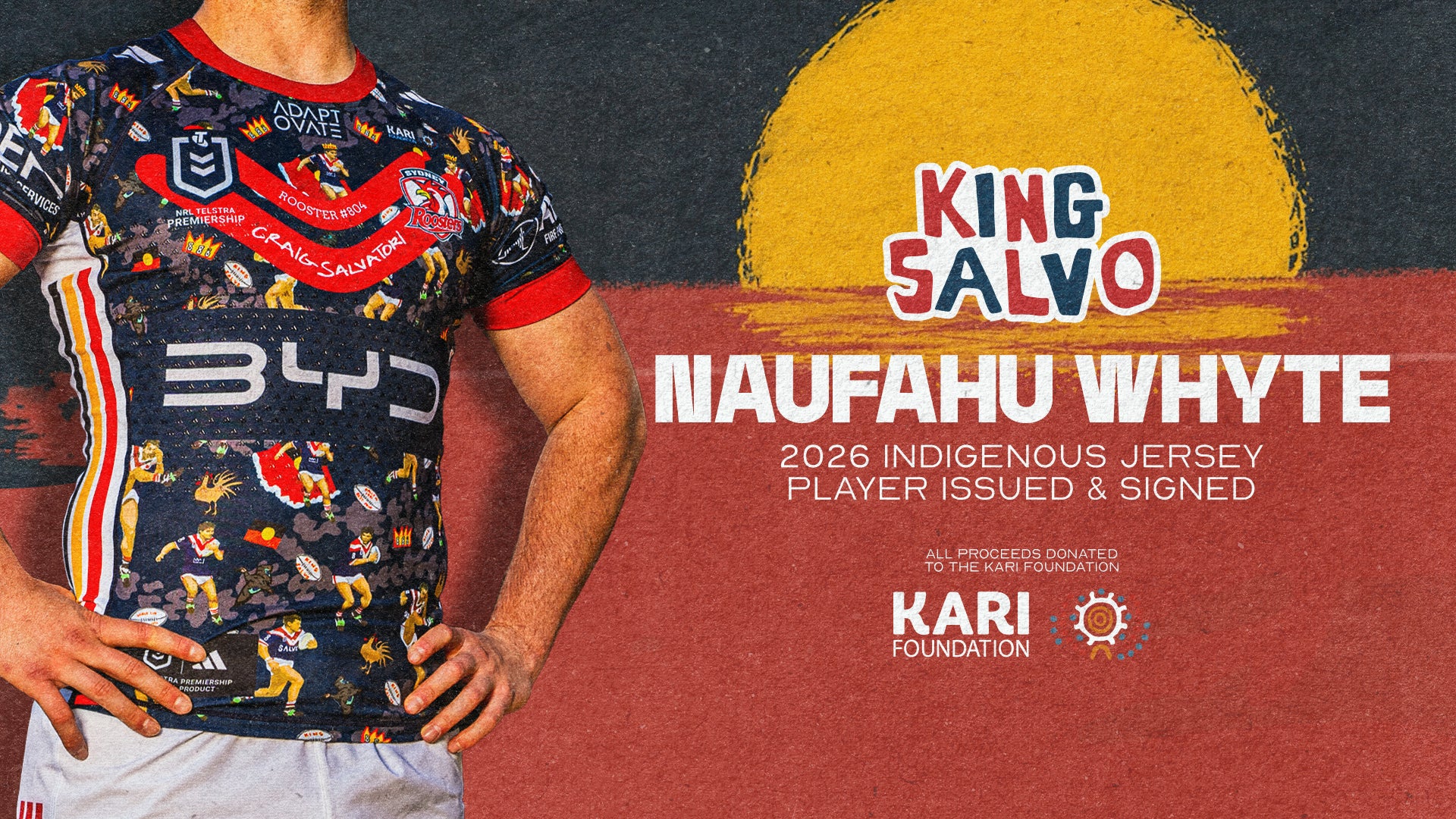 Naufahu Whyte #8 - Player Issued & Signed Indigenous Jersey