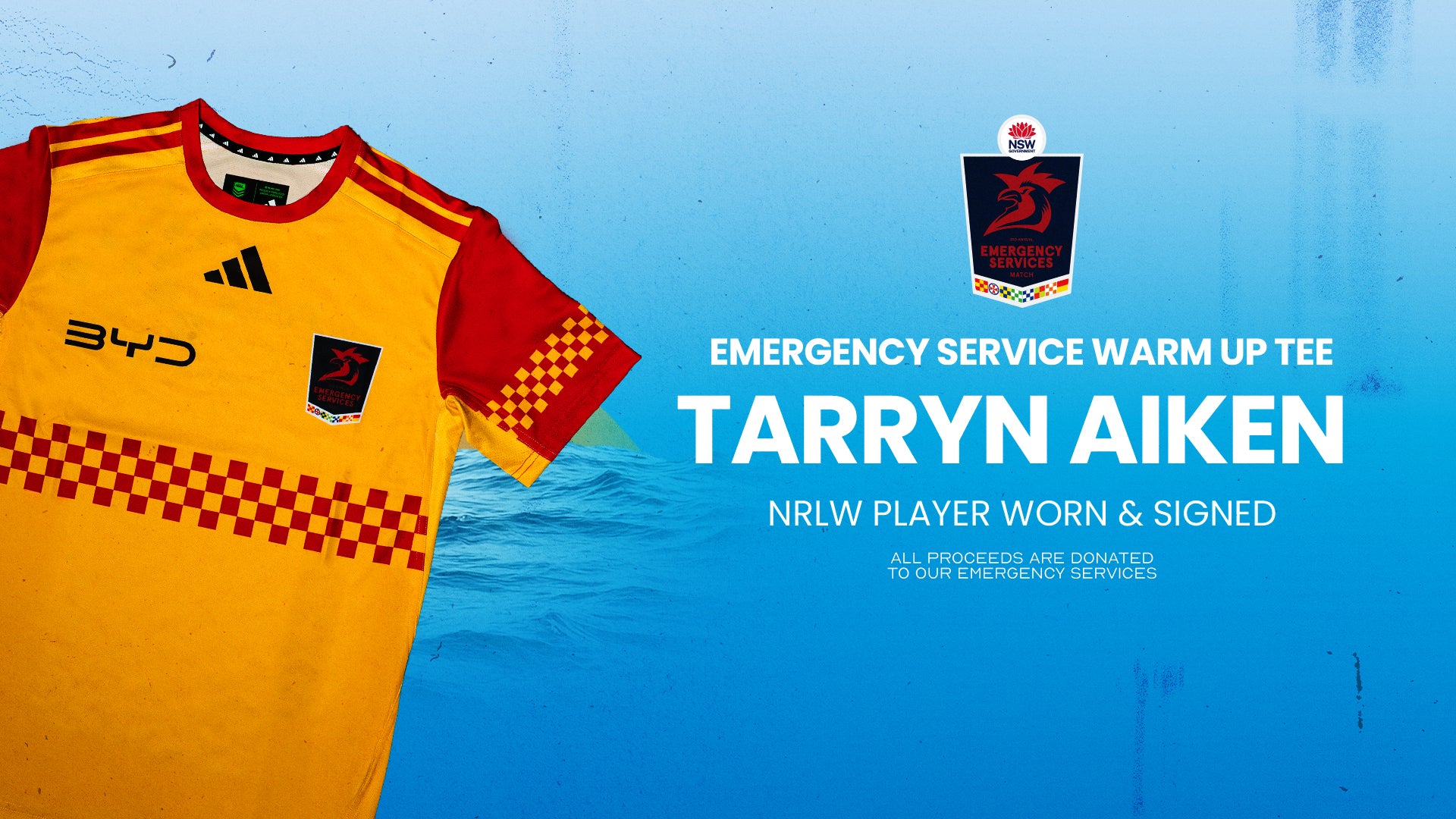 Tarryn Aiken - Worn & Signed Emergency Service Warm Up Tee