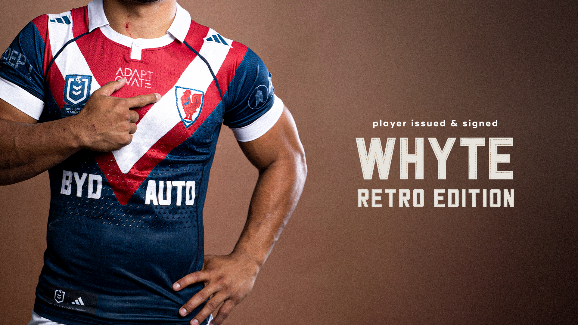 Naufahu Whyte #8 - Player Issued & Signed Retro Jersey