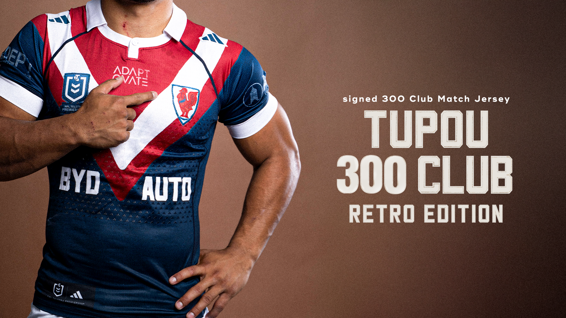 Daniel Tupou #2 - Player Issued & Signed 300th NRL Match Retro Jersey